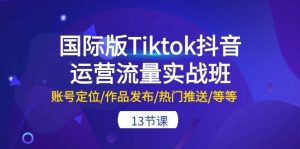 国际版Tiktok抖音运营流量实战班:账号定位/作品发布/热门推送/等等-13节-逍遥游