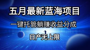 五月刚出最新蓝海项目一键托管 躺赚收益分成 日产无上限-逍遥游