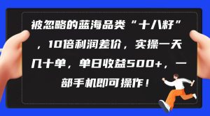 被忽略的蓝海品类“十八籽”,10倍利润差价,实操一天几十单 单日收益500+-逍遥游