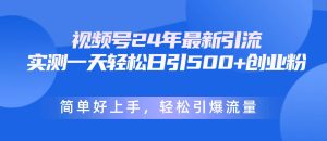 视频号24年最新引流，一天轻松日引500+创业粉，简单好上手，轻松引爆流量-逍遥游