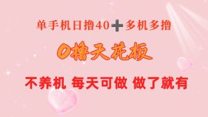 0撸天花板 单手机日收益40+ 2台80+ 单人可操作10台 做了就有 长期稳定-逍遥游