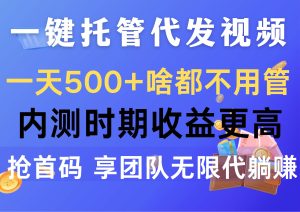 一键托管代发视频,一天500+啥都不用管,内测时期收益更高,抢首码,享…-逍遥游