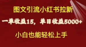 图文引流小红书拉新一单15元，单日暴力收益5000+，小白也能轻松上手-逍遥游