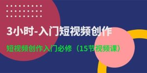 3小时-入门短视频创作：短视频创作入门必修（15节视频课）-逍遥游