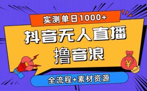 2024抖音无人直播撸音浪新玩法 日入1000+ 全流程+素材资源-逍遥游