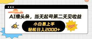 AI撸头条，当天起号，第二天见收益。轻松日入2000+-逍遥游