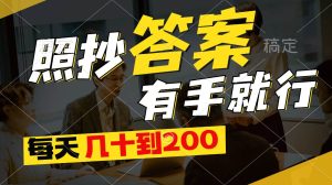 照抄答案，有手就行，每天几十到200-逍遥游