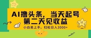 AI撸头条，轻松日入3000+，当天起号，第二天见收益。-逍遥游