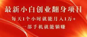 最新小白创业翻身项目,每天1个小时就能月入1万+,0门槛,一部手机就能…-逍遥游