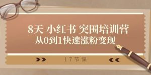 28天 小红书 突围培训营,从0到1快速涨粉变现(17节课)-逍遥游