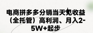 最新拼多多模式日入4K+两天销量过百单，无学费、 老运营代操作、小白福…-逍遥游