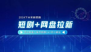 【2024下半年新思路】短剧+网盘拉新,适合普通人每月躺赚1w+的小副业-逍遥游