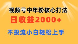 视频号中年粉核心玩法 日收益2000+ 不投流小白轻松上手-逍遥游