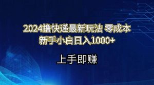 2024撸快递最新玩法零成本新手小白日入1000+-逍遥游