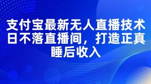 支付宝最新无人直播技术，日不落直播间，打造正真睡后收入-逍遥游