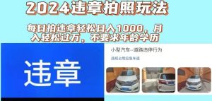 2024违章拍照新玩法,推广躺赚+拍照赚钱双模式,日入1000+-逍遥游