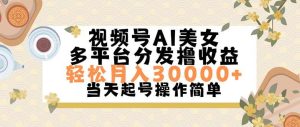 视频号AI美女，轻松月入30000+,操作简单轻松上手-逍遥游