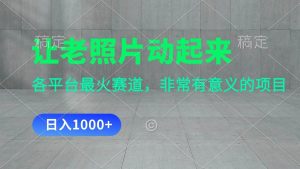 让老照片动起来，一天变现1000+，各平台最火赛道，看完就会-逍遥游