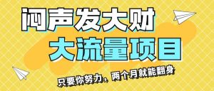 闷声发大财，大流量项目，月收益过3万，只要你努力，两个月就能翻身-逍遥游
