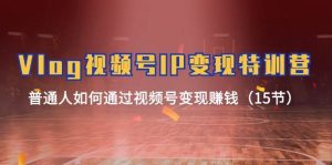 Vlog 视频号IP变现特训营,普通人如何通过视频号变现赚钱(15节)-逍遥游