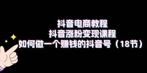 抖音电商教程:抖音涨粉变现课程:如何做一个赚钱的抖音号(18节)-逍遥游
