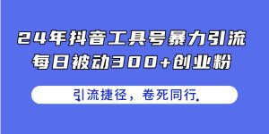 24年抖音工具号暴力引流,每日被动300+创业粉,创业粉捷径,卷死同行-逍遥游