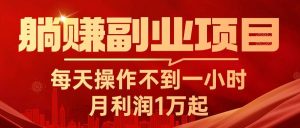 躺赚副业项目,每天操作不到一小时,月利润1万起,实战篇-逍遥游