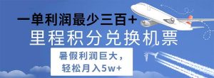 2024暑假利润空间巨大的里程积分兑换机票项目,每一单利润最少500-逍遥游