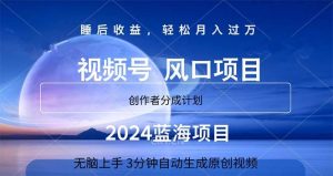2024蓝海项目，3分钟自动生成视频，月入过万-逍遥游
