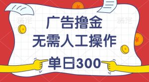 最新教程！广告撸金，无需人工操作，单日收入300+-逍遥游