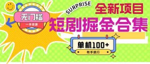 短剧掘金合集2.0 无门槛没成本 有手就行 单机100+-逍遥游