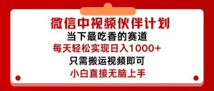 微信中视频伙伴计划，仅靠搬运就能轻松实现日入500+，关键操作还简单，…-逍遥游